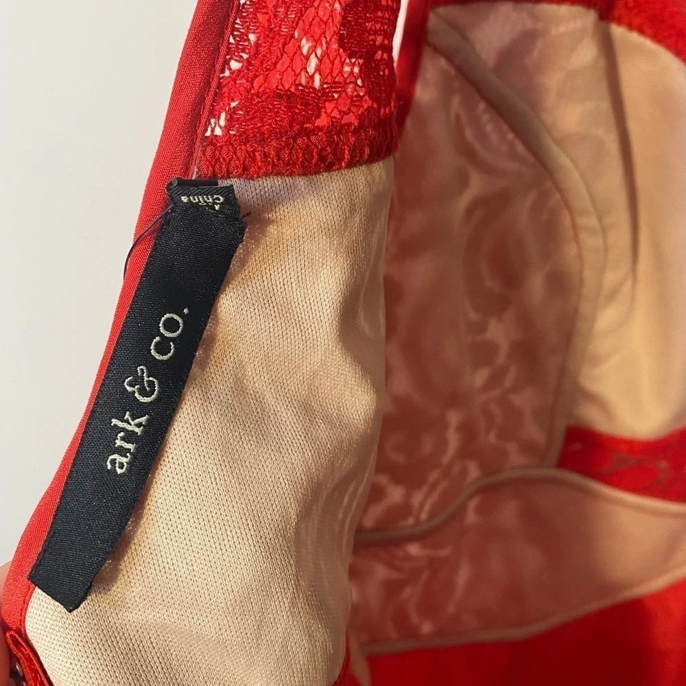 NWT Arc & Co Womens Lace Top Mini Red Dress Size Medium Prom Party Sexy - Picture 6 of 16